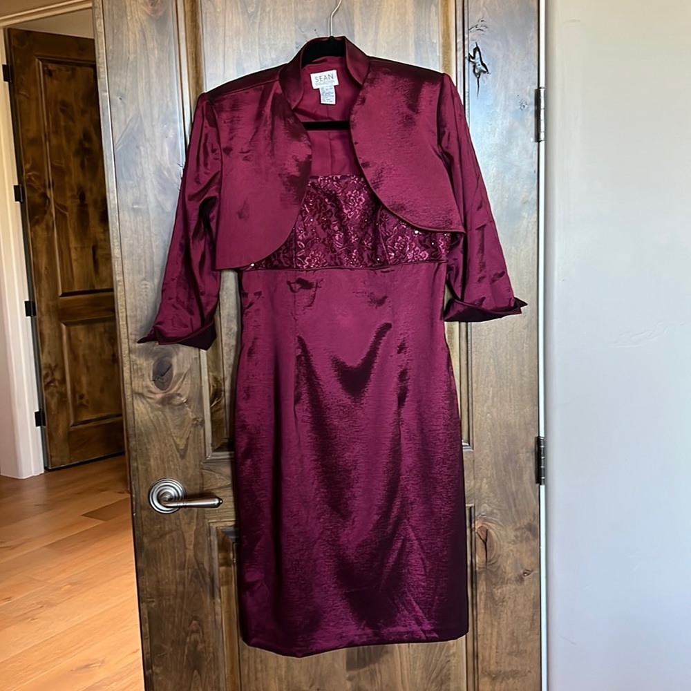 Burgundy Dress w/ Jacket